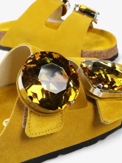 ZAMSZOWE KLAPKI Z OZDOBNYMI KAMIENIAMI HEGO'S Milano