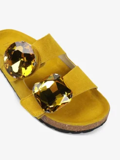 ZAMSZOWE KLAPKI Z OZDOBNYMI KAMIENIAMI HEGO'S Milano