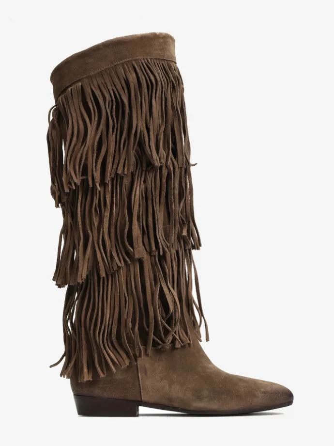 ZAMSZOWE KOZAKI Z FRĘDZLAMI HEGO'S MILANO