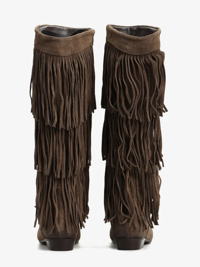 ZAMSZOWE KOZAKI Z FRĘDZLAMI HEGO'S MILANO