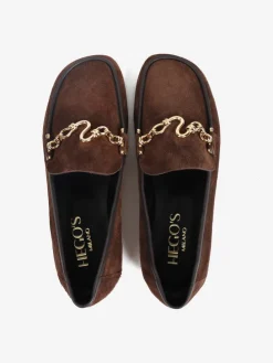 ZAMSZOWE MOKASYNY Z OZDOBNYM ŁANCUCHEM HEGO'S Milano