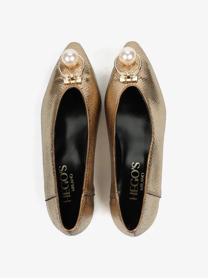 ZŁOTE BALERINY HEGO'S MILANO