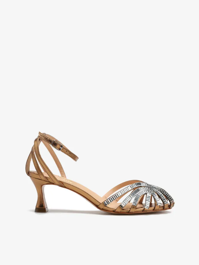 ZŁOTE SANDAŁY NA SZPILCE HEGO'S Milano