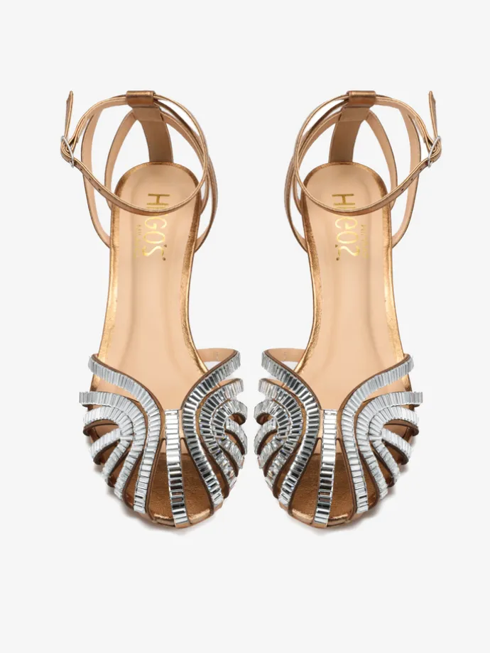 ZŁOTE SANDAŁY NA SZPILCE HEGO'S Milano