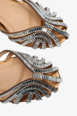 ZŁOTE SANDAŁY NA SZPILCE HEGO'S Milano