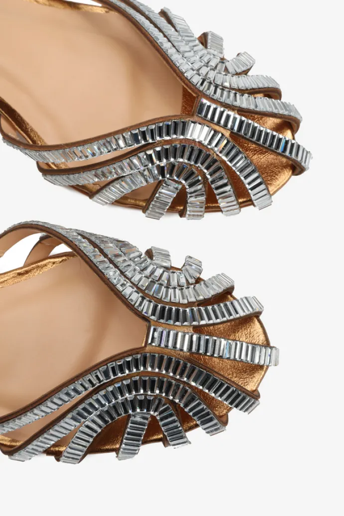 ZŁOTE SANDAŁY NA SZPILCE HEGO'S Milano