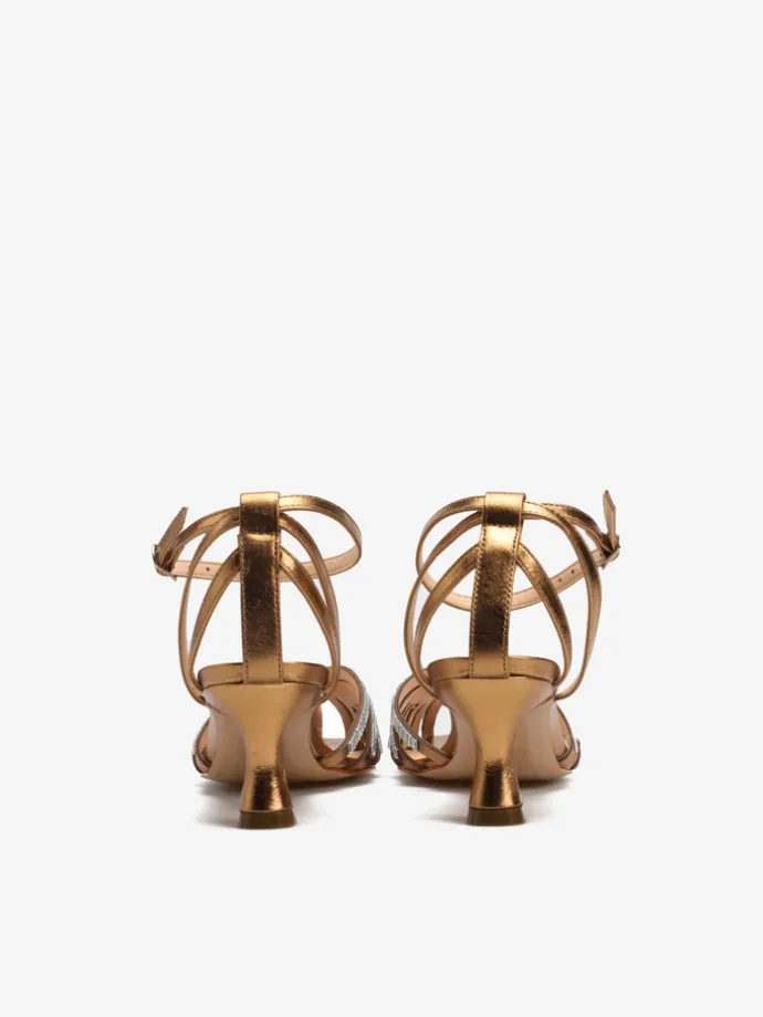 ZŁOTE SANDAŁY NA SZPILCE HEGO'S Milano