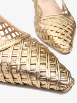 ZŁOTE SZPILKI Z ODKRYTĄ PIĘTĄ HEGO'S Milano