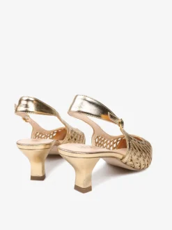 ZŁOTE SZPILKI Z ODKRYTĄ PIĘTĄ HEGO'S Milano